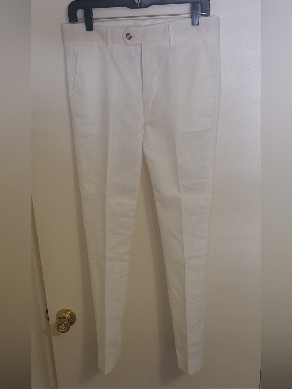 Isaac Mizrahi Slim Fit White Linen Dress Pants Boy's Size 18